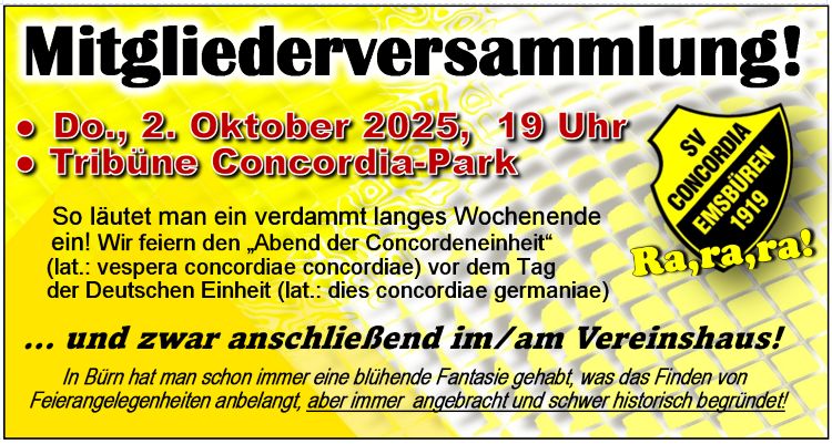 Einladung und Tagesordnung zur Mitgliederversammlung!