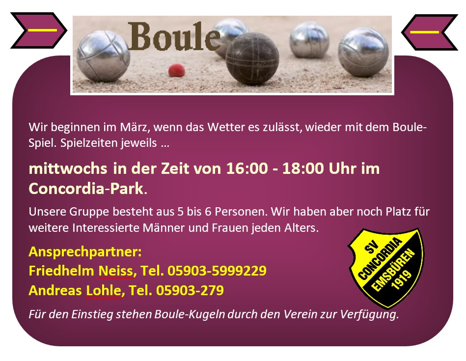 Achtung, Boule-Spielerinnen und -Spieler!