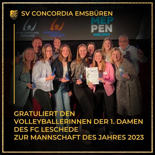 Lescheder Volleyballerinnen sind die emsländische Mannschaft des Jahres!